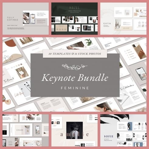 Keynote Bundle Feminine Templates main cover.