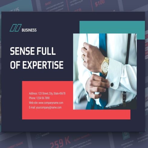 business consultant powerpoint presentation template main cover.
