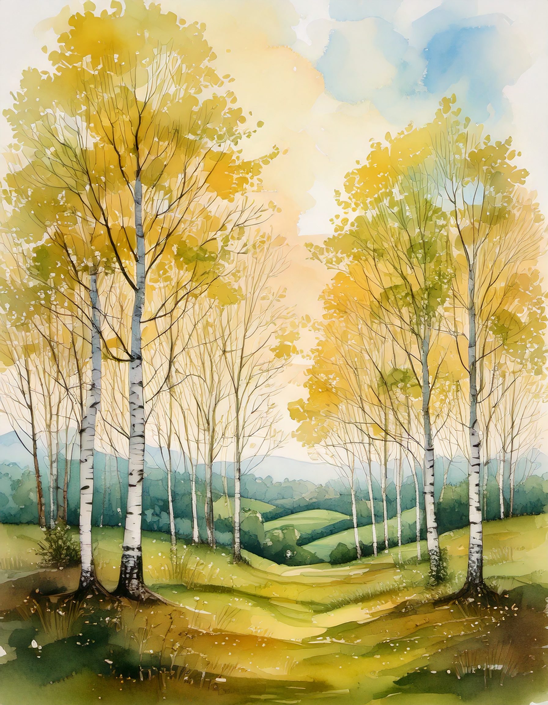 peaceful forest scene pastel tones 04 937