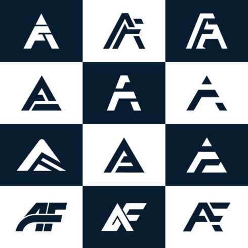 AF FA Letter Logo Bundle Set Modern Monogram Initial Design Collection cover image.