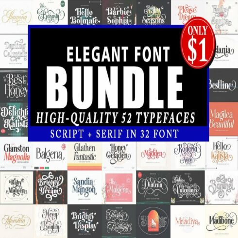 Elegant Font Bundle cover image.